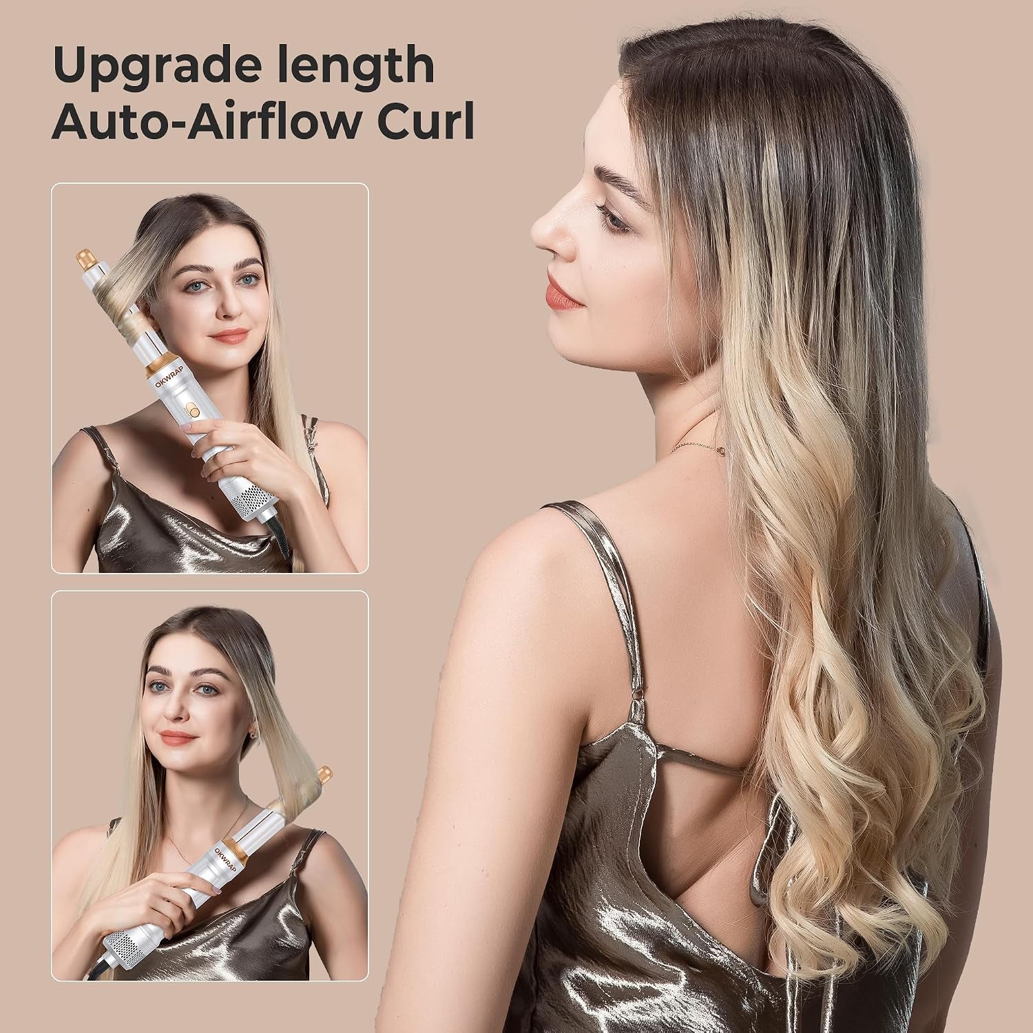6 in ONE Blow Dryer Brush, Curling Wand Hair Styling Tools Set, Ionic Hot Air Hair Dryer, Massage Oval Hair Dryer, Left&Right Hair Curlers 100-120V